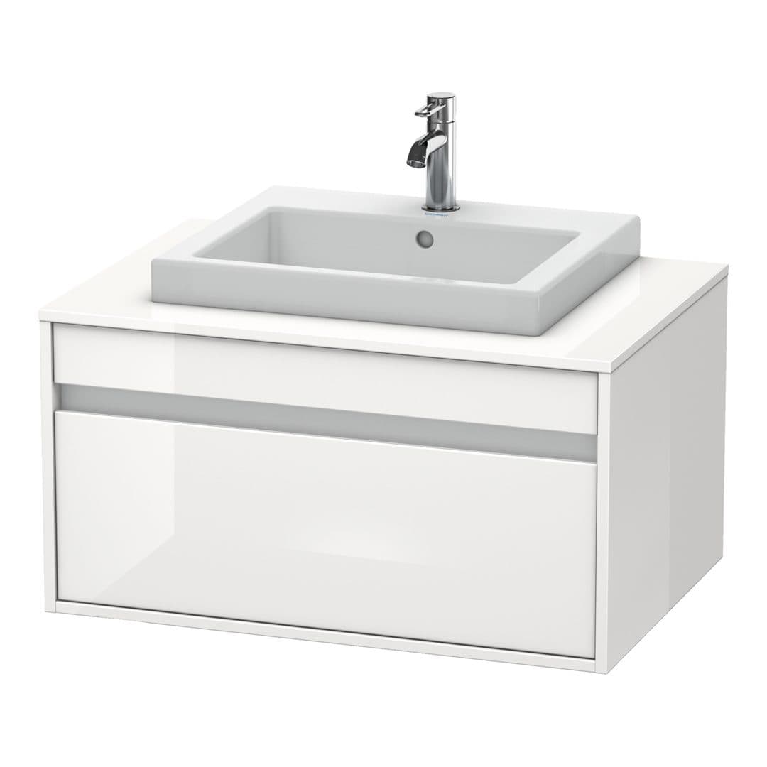 Duravit Ketho – Έπιπλο Νιπτήρα – 800 mm, για κονσόλα, 1 συρτάρι, νιπτήρας κέντρο, μοντέλο KT6794 – White High Gloss, Decor (KT679402222)