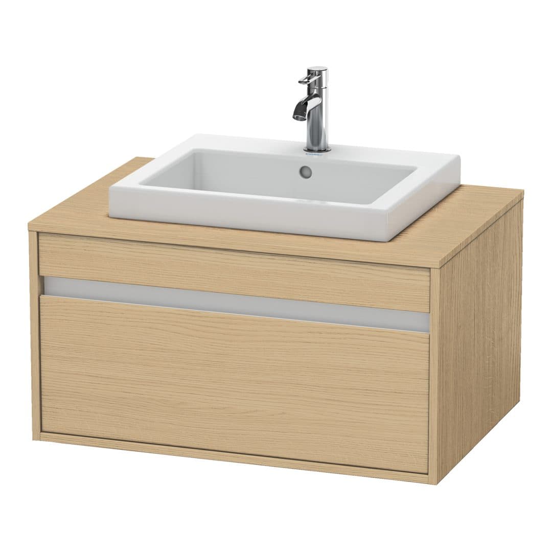 Duravit Ketho – Έπιπλο Νιπτήρα – 800 mm, για κονσόλα, 1 συρτάρι, νιπτήρας κέντρο, μοντέλο KT6794 – Natural oak, Decor (KT679403030)