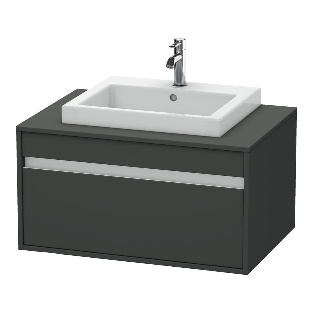 Duravit Ketho – Έπιπλο Νιπτήρα – 800 mm, για κονσόλα, 1 συρτάρι, νιπτήρας κέντρο, μοντέλο KT6794 – Graphite Matt, Decor (KT679404949)