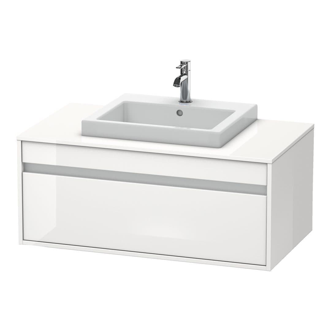 Duravit Ketho – Έπιπλο Νιπτήρα – 1000 mm, για κονσόλα, 1 συρτάρι, νιπτήρας κέντρο, μοντέλο KT6795 – White High Gloss, Decor (KT679502222)
