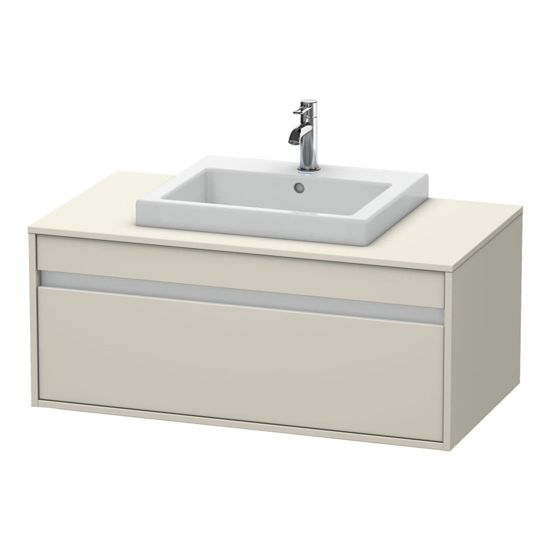 Duravit Ketho – Έπιπλο Νιπτήρα – 1000 mm, για κονσόλα, 1 συρτάρι, νιπτήρας κέντρο, μοντέλο KT6795 – Taupe Matt, Decor (KT679509191)