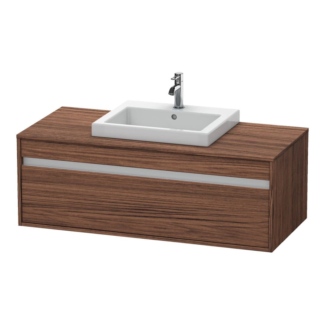 Duravit Ketho – Έπιπλο Νιπτήρα – 1200 mm, για κονσόλα, 1 συρτάρι, νιπτήρας κέντρο, μοντέλο KT6796 – Walnut dark Matt, Decor (KT679602121)