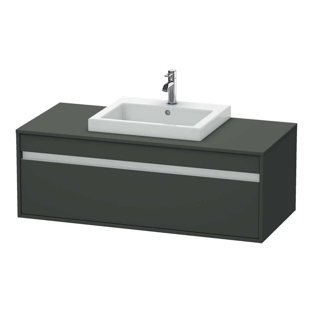 Duravit Ketho – Έπιπλο Νιπτήρα – 1200 mm, για κονσόλα, 1 συρτάρι, νιπτήρας κέντρο, μοντέλο KT6796 – Graphite Matt, Decor (KT679604949)
