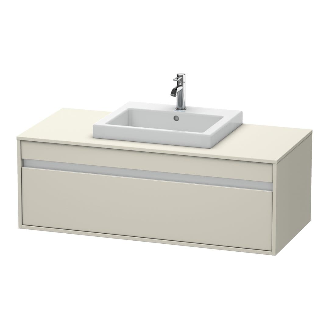 Duravit Ketho – Έπιπλο Νιπτήρα – 1200 mm, για κονσόλα, 1 συρτάρι, νιπτήρας κέντρο, μοντέλο KT6796 – Taupe Matt, Decor (KT679609191)