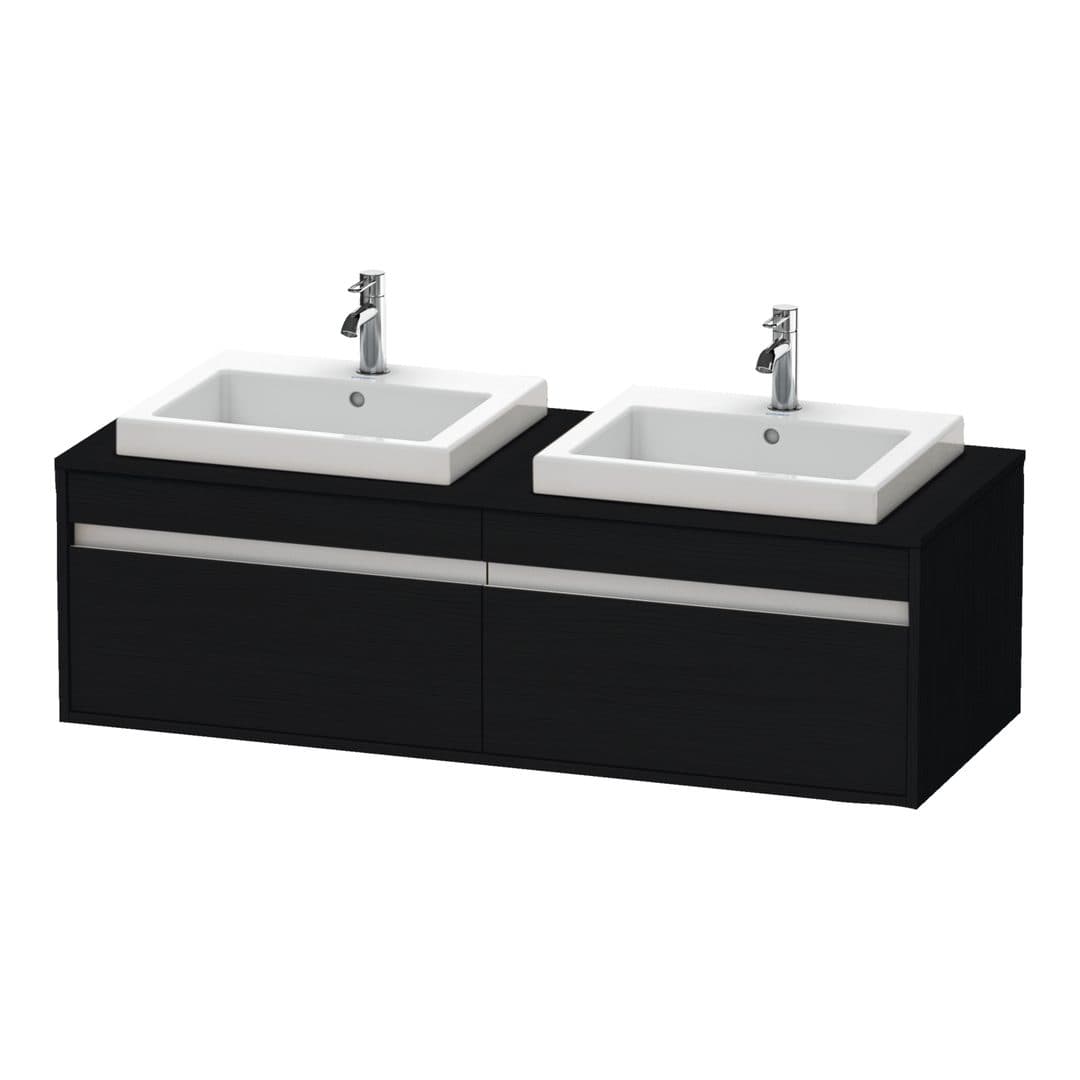 Duravit Ketho – Έπιπλο Νιπτήρα – 1400 mm, για κονσόλα, 2 συρτάρια, μοντέλο KT6797 – Black oak Matt, Decor (KT6797B1616)