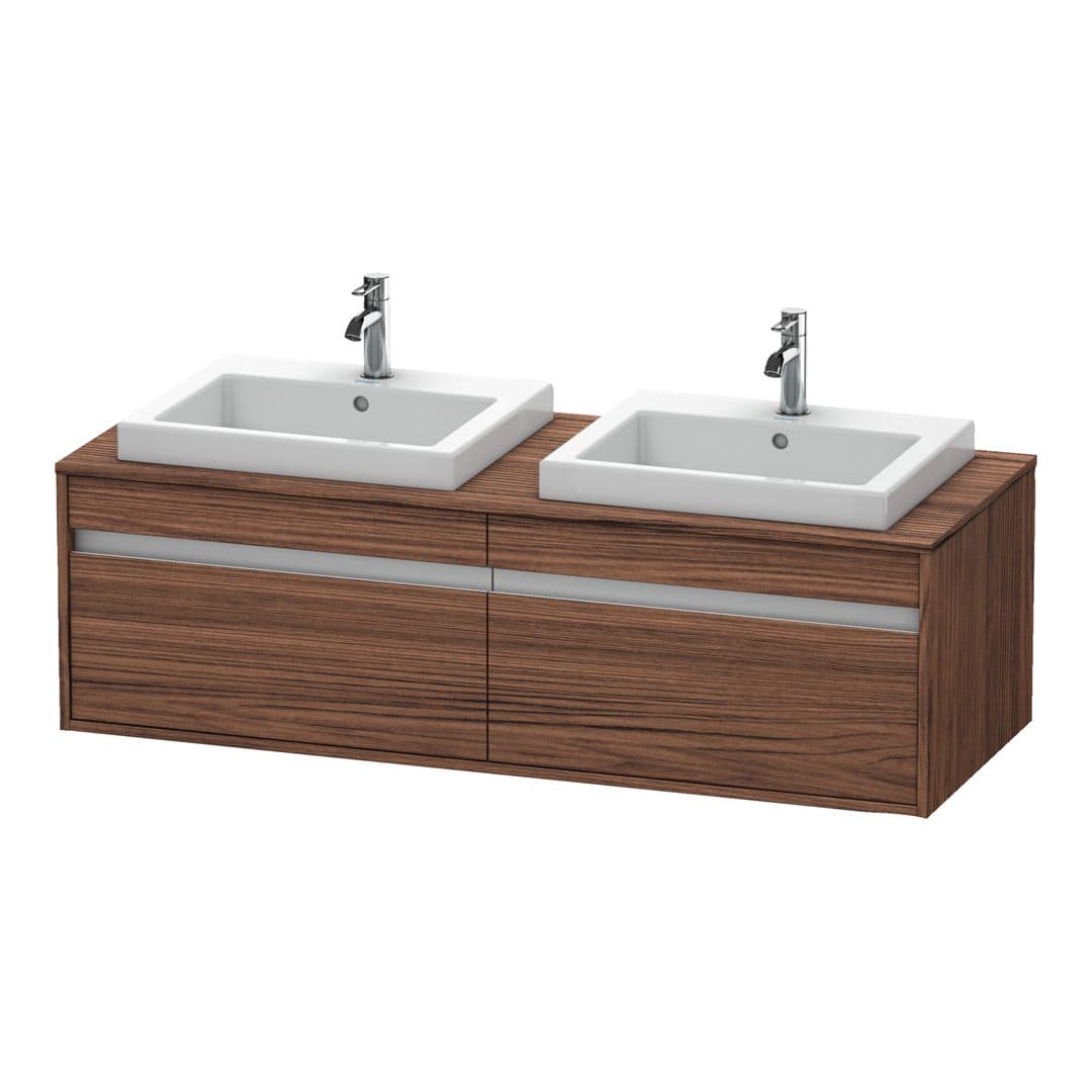 Duravit Ketho – Έπιπλο Νιπτήρα – 1400 mm, για κονσόλα, 2 συρτάρια, μοντέλο KT6797 – Walnut dark Matt, Decor (KT6797B2121)
