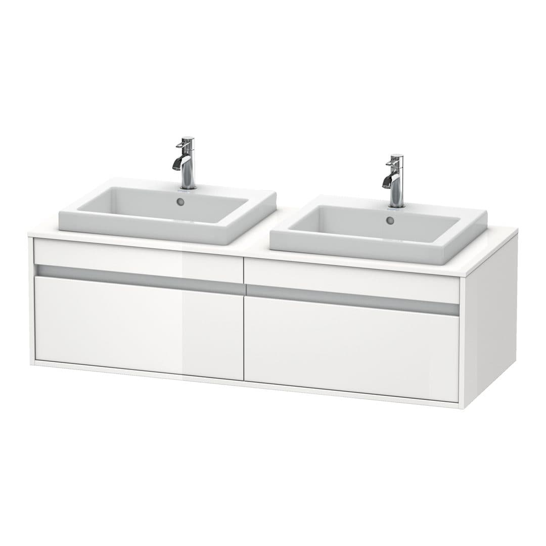 Duravit Ketho – Έπιπλο Νιπτήρα – 1400 mm, για κονσόλα, 2 συρτάρια, μοντέλο KT6797 – White High Gloss, Decor (KT6797B2222)