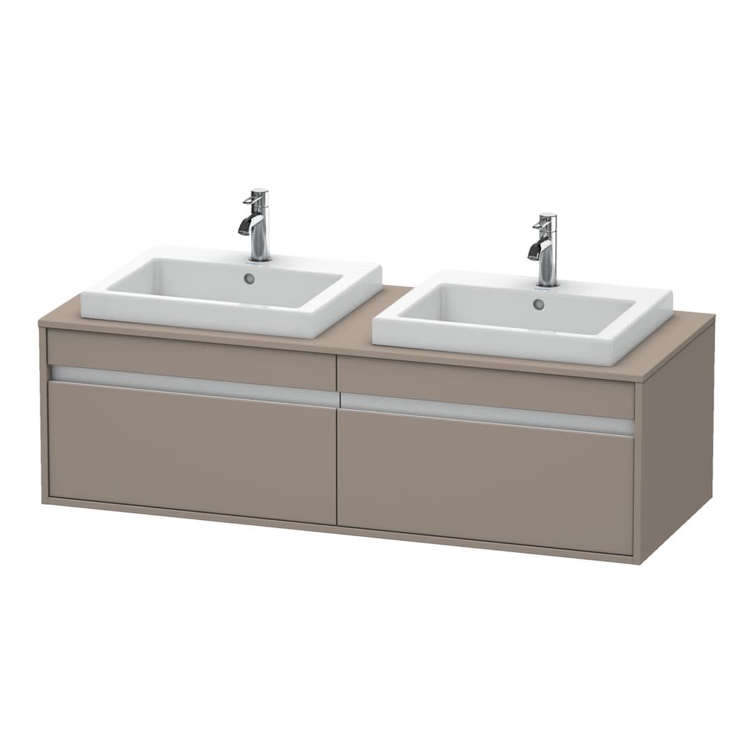 Duravit Ketho – Έπιπλο Νιπτήρα – 1400 mm, για κονσόλα, 2 συρτάρια, μοντέλο KT6797 – Basalte Matt, Decor (KT6797B4343)