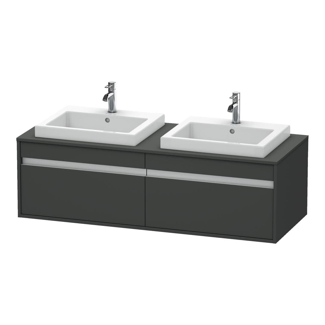 Duravit Ketho – Έπιπλο Νιπτήρα – 1400 mm, για κονσόλα, 2 συρτάρια, μοντέλο KT6797 – Graphite Matt, Decor (KT6797B4949)