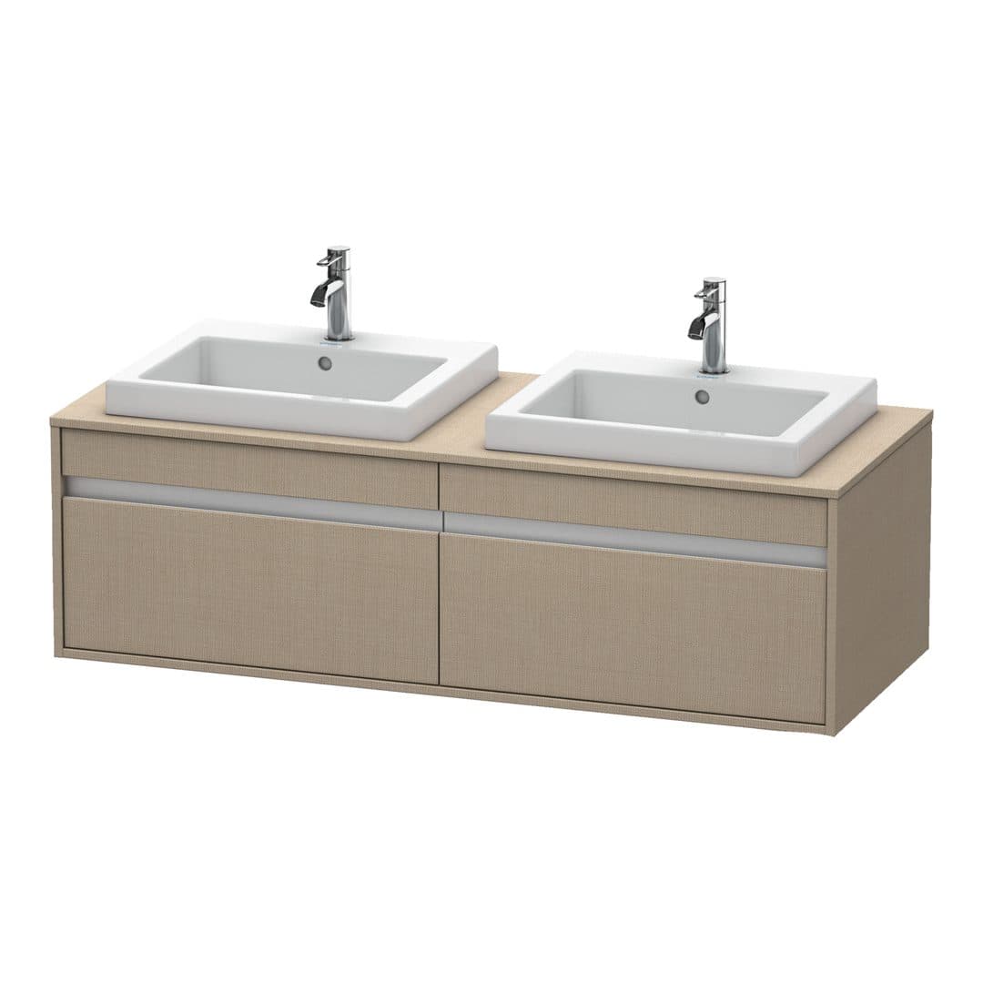 Duravit Ketho – Έπιπλο Νιπτήρα – 1400 mm, για κονσόλα, 2 συρτάρια, μοντέλο KT6797 – Linen Matt, Decor (KT6797B7575)