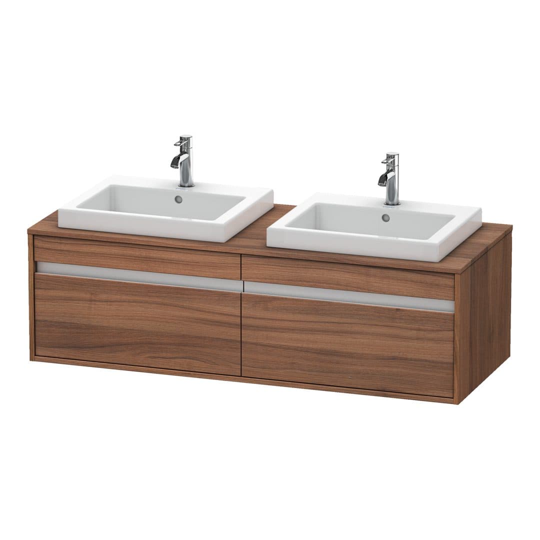 Duravit Ketho – Έπιπλο Νιπτήρα – 1400 mm, για κονσόλα, 2 συρτάρια, μοντέλο KT6797 – Walnut Matt, Decor (KT6797B7979)
