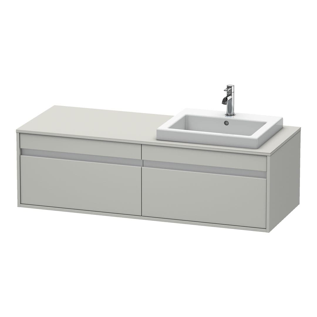 Duravit Ketho – Έπιπλο Νιπτήρα – 1400 mm, για κονσόλα, 2 συρτάρια, νιπτήρας δεξιά, μοντέλο KT6797 – Concrete grey Matt, Decor (KT6797R0707)