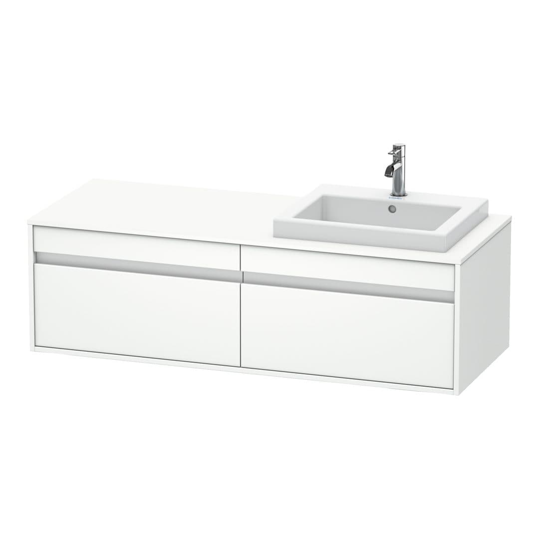 Duravit Ketho – Έπιπλο Νιπτήρα – 1400 mm, για κονσόλα, 2 συρτάρια, νιπτήρας δεξιά, μοντέλο KT6797 – White Matt, Decor (KT6797R1818)