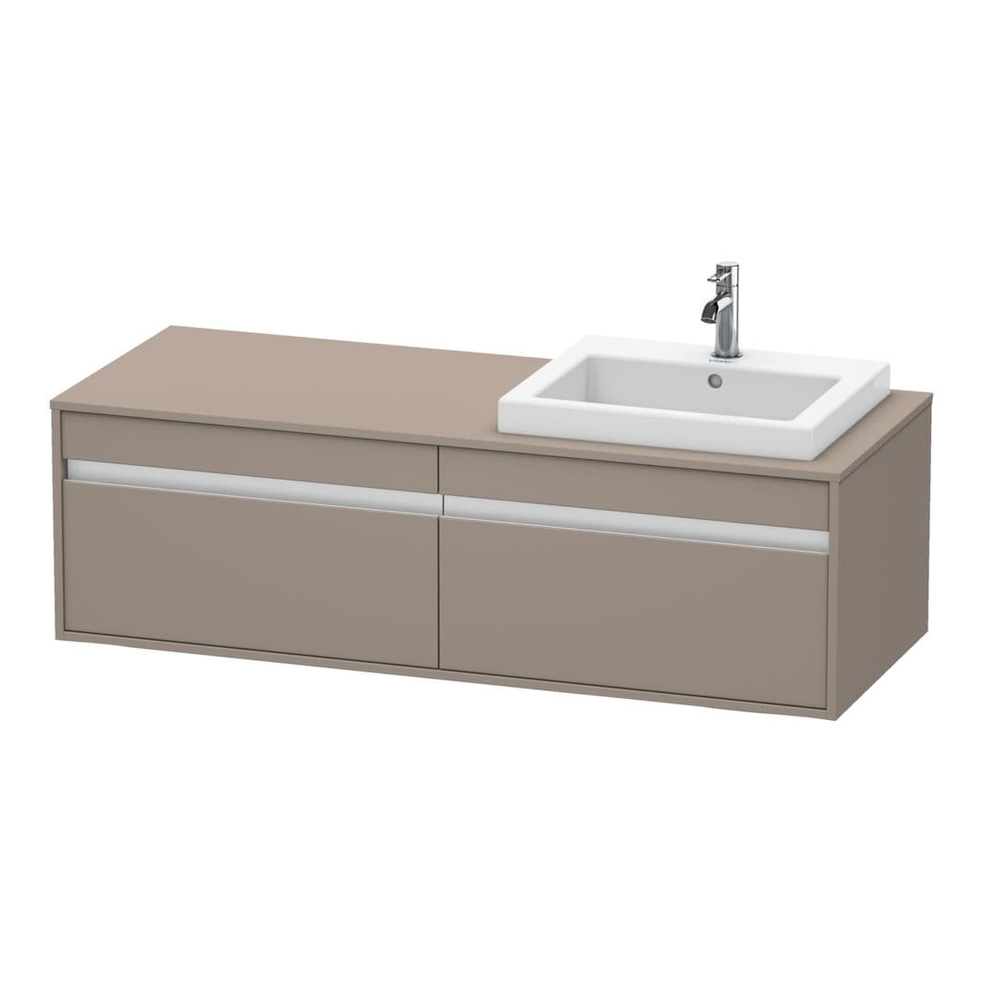 Duravit Ketho – Έπιπλο Νιπτήρα – 1400 mm, για κονσόλα, 2 συρτάρια, νιπτήρας δεξιά, μοντέλο KT6797 – Basalte Matt, Decor (KT6797R4343)