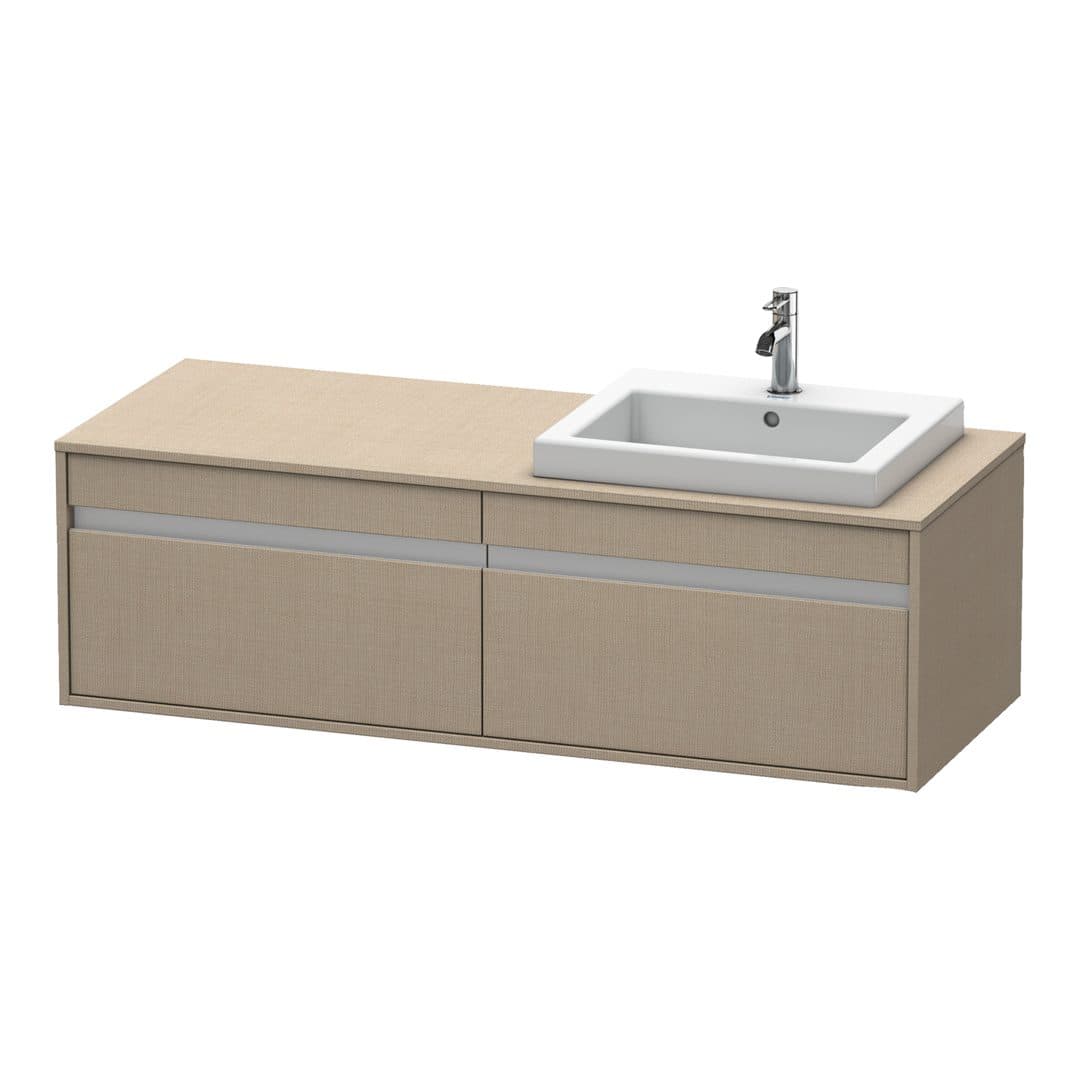 Duravit Ketho – Έπιπλο Νιπτήρα – 1400 mm, για κονσόλα, 2 συρτάρια, νιπτήρας δεξιά, μοντέλο KT6797 – Linen Matt, Decor (KT6797R7575)