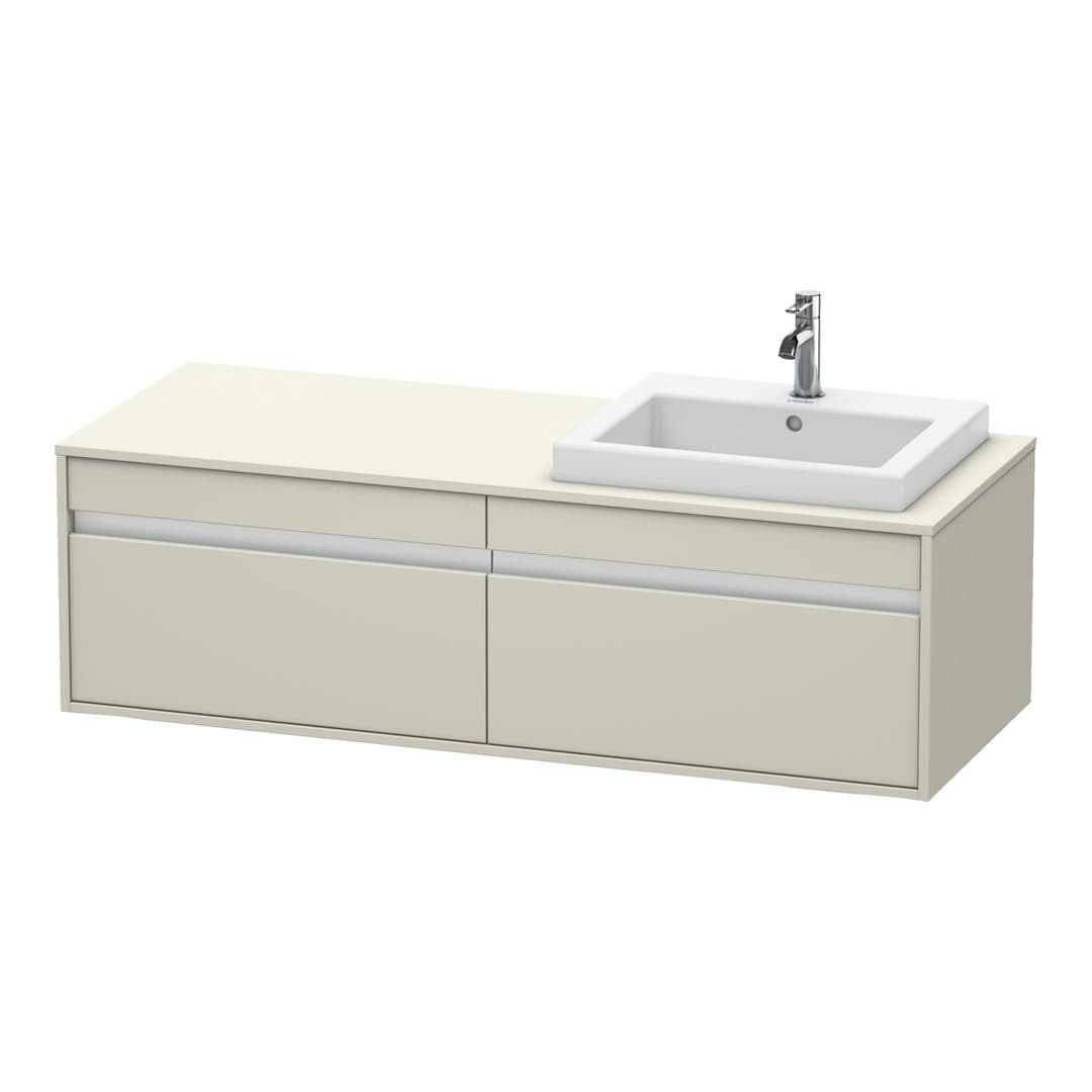 Duravit Ketho – Έπιπλο Νιπτήρα – 1400 mm, για κονσόλα, 2 συρτάρια, νιπτήρας δεξιά, μοντέλο KT6797 – Taupe Matt, Decor (KT6797R9191)