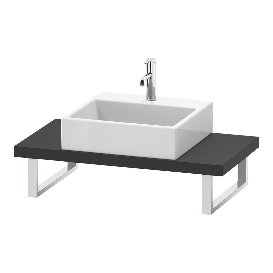 Duravit L-Cube – Πάγκος Νιπτήρα – 800 mm, Compact, 800 x 480 x 45 mm, μοντέλο LC100C – Graphite Matt, Decor (LC100C04949)
