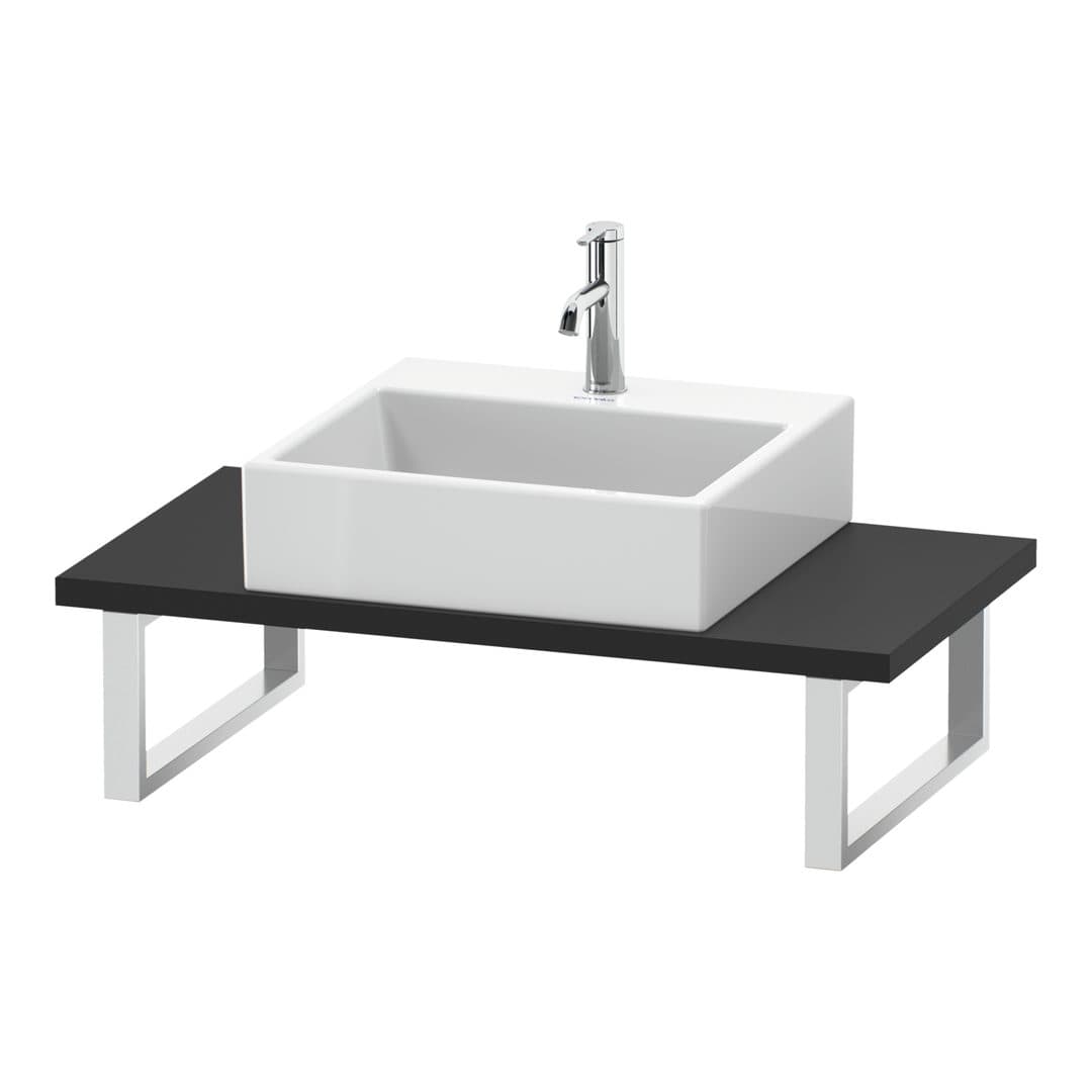 Duravit L-Cube – Πάγκος Νιπτήρα – 800 mm, Compact, 800 x 480 x 30 mm, μοντέλο LC104C – Graphite Super Matt, Decor (LC104C08080)