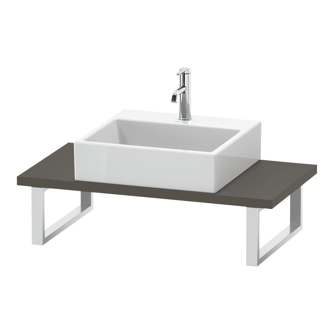 Duravit L-Cube – Πάγκος Νιπτήρα – 800 mm, Compact, 800 x 480 x 30 mm, μοντέλο LC104C – Flannel Grey Satin Matt, Lacquer (LC104C09090)