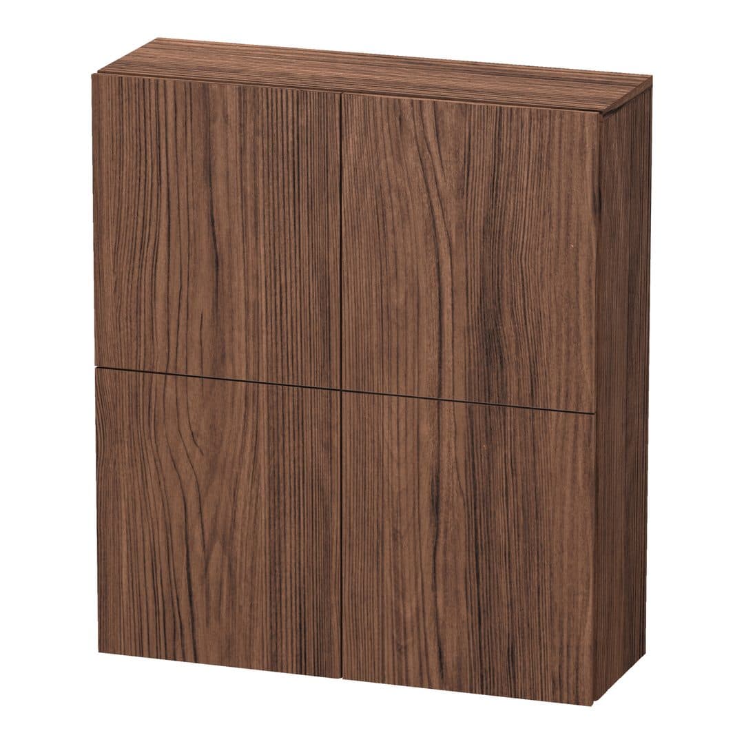 Duravit L-Cube – Κολόνα Μπάνιου – 700 mm, μεσαία, 2 πόρτες, 700 x 243 x 800 mm – Walnut dark Matt, Decor (LC116702121)