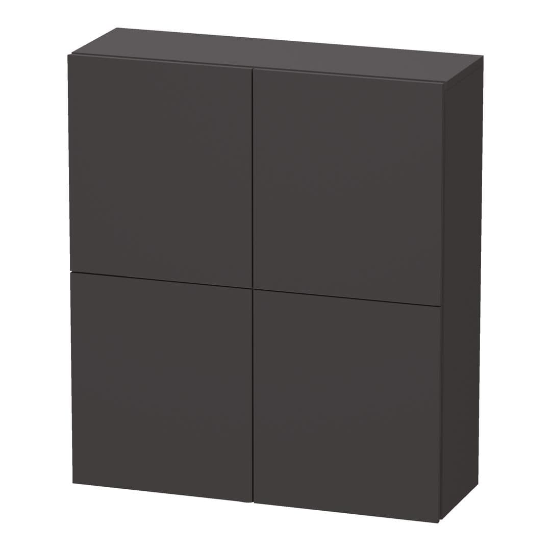 Duravit L-Cube – Κολόνα Μπάνιου – 700 mm, μεσαία, 2 πόρτες, 700 x 243 x 800 mm – Graphite Super Matt, Decor (LC116708080)