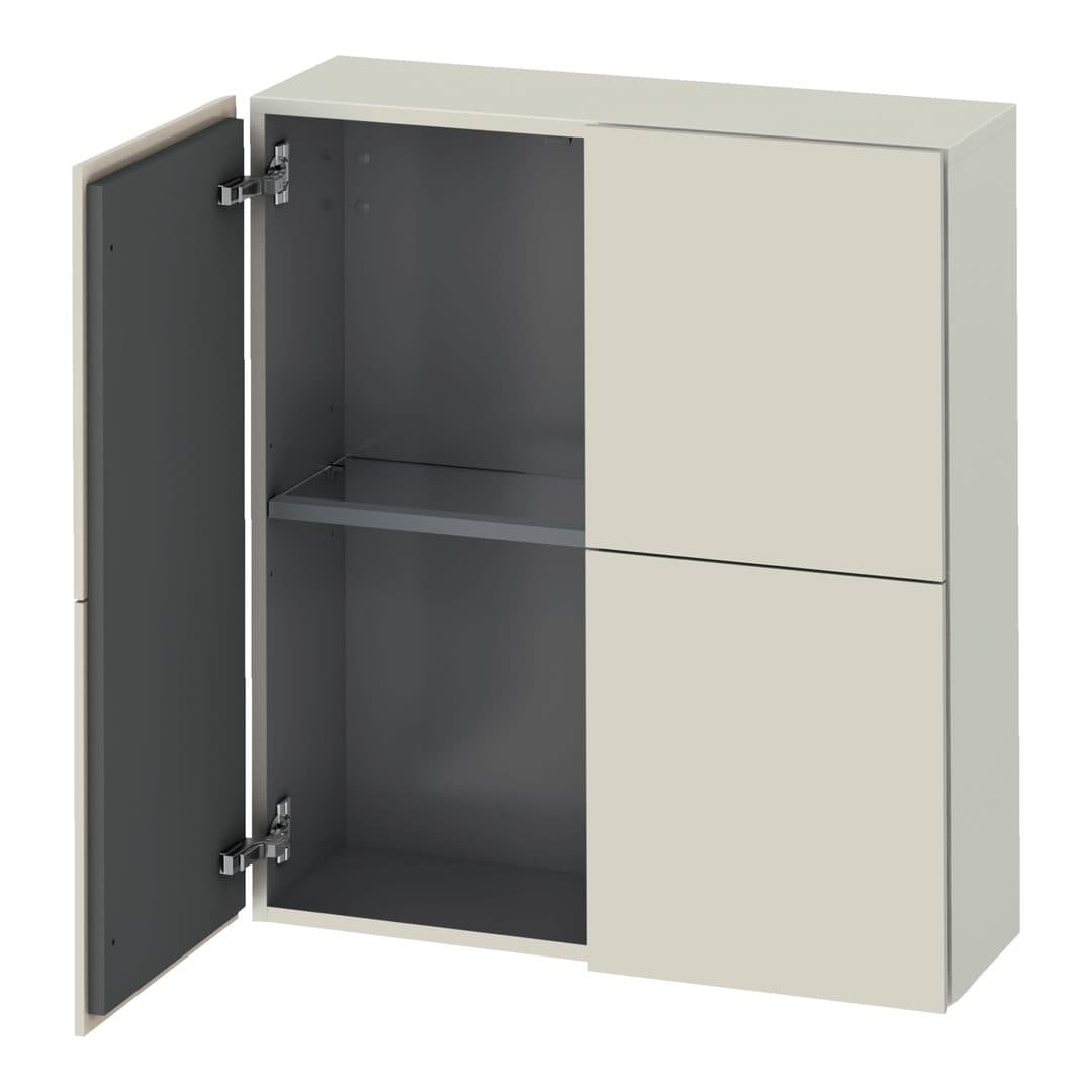 Duravit L-Cube – Κολόνα Μπάνιου – 700 mm, μεσαία, 2 πόρτες, 700 x 243 x 800 mm – Taupe Super Matt, Decor (LC116708383)