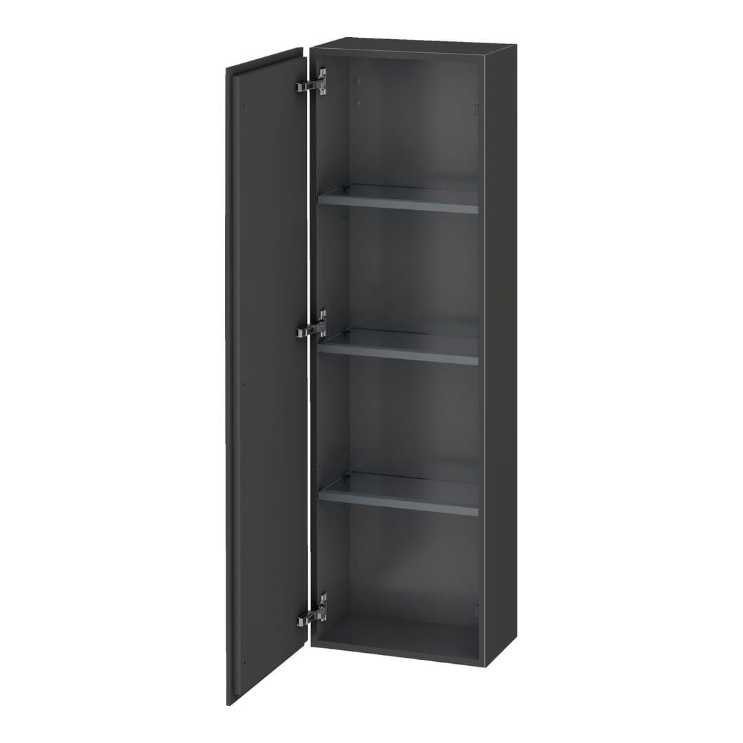 Duravit L-Cube – Κολόνα Μπάνιου – 400 mm, μεσαία, 1 πόρτα, αριστερή, 400 x 243 x 1320 mm – Graphite Matt, Decor (LC1168L4949)