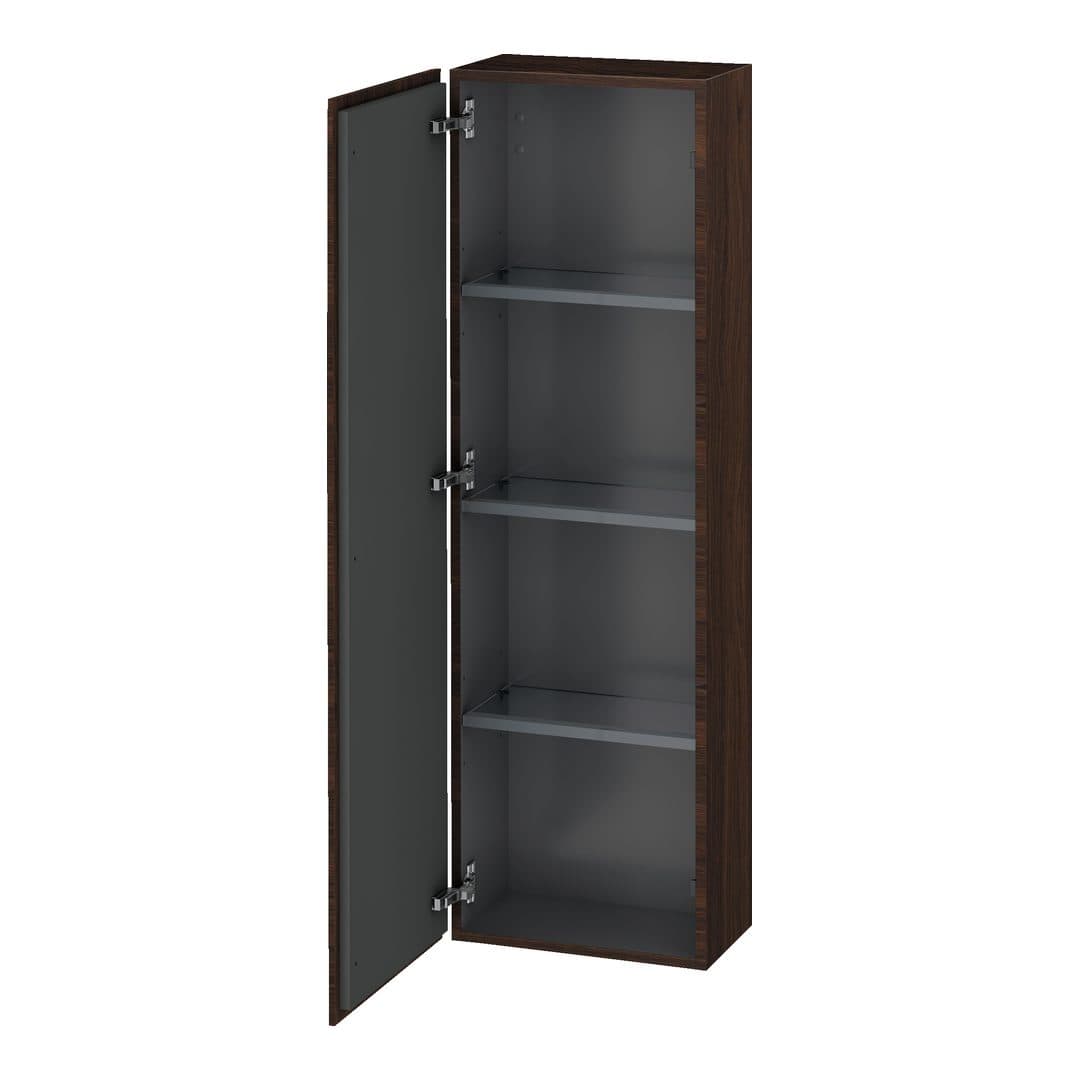 Duravit L-Cube – Κολόνα Μπάνιου – 400 mm, μεσαία, 1 πόρτα, αριστερή, 400 x 243 x 1320 mm – Brushed walnut Matt, Real wood veneer (LC1168L6969)