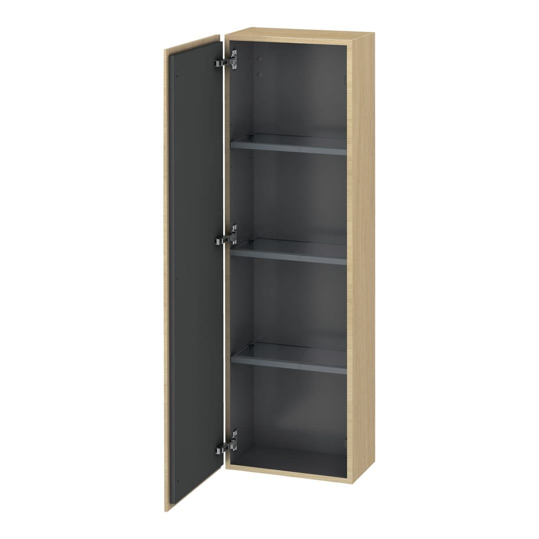 Duravit L-Cube – Κολόνα Μπάνιου – 400 mm, μεσαία, 1 πόρτα, αριστερή, 400 x 243 x 1320 mm – Mediterranean oak Matt, Real wood veneer (LC1168L7171)