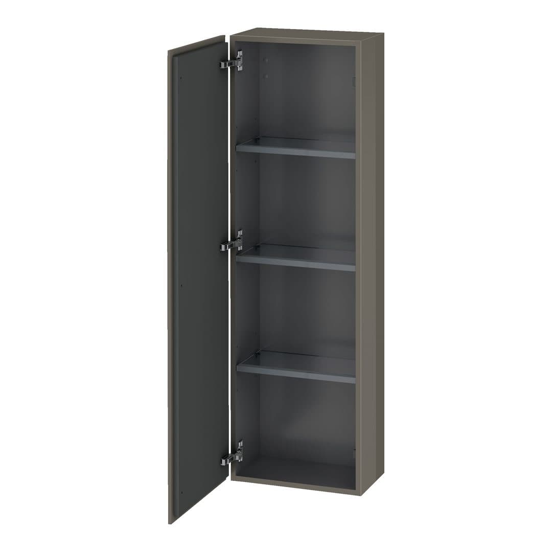 Duravit L-Cube – Κολόνα Μπάνιου – 400 mm, μεσαία, 1 πόρτα, αριστερή, 400 x 243 x 1320 mm – Flannel Grey High Gloss, Lacquer (LC1168L8989)