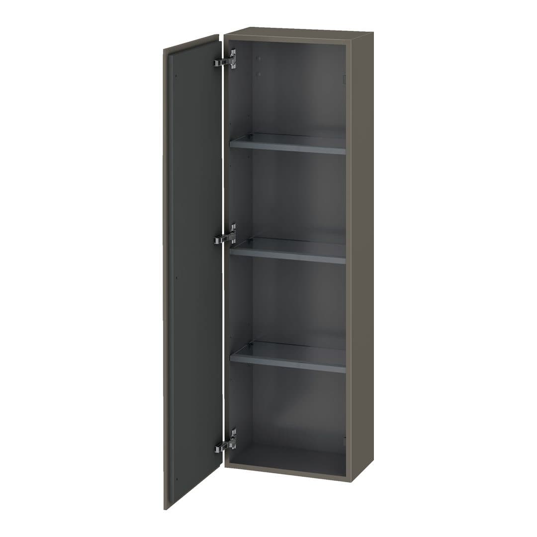 Duravit L-Cube – Κολόνα Μπάνιου – 400 mm, μεσαία, 1 πόρτα, αριστερή, 400 x 243 x 1320 mm – Flannel Grey Satin Matt, Lacquer (LC1168L9090)