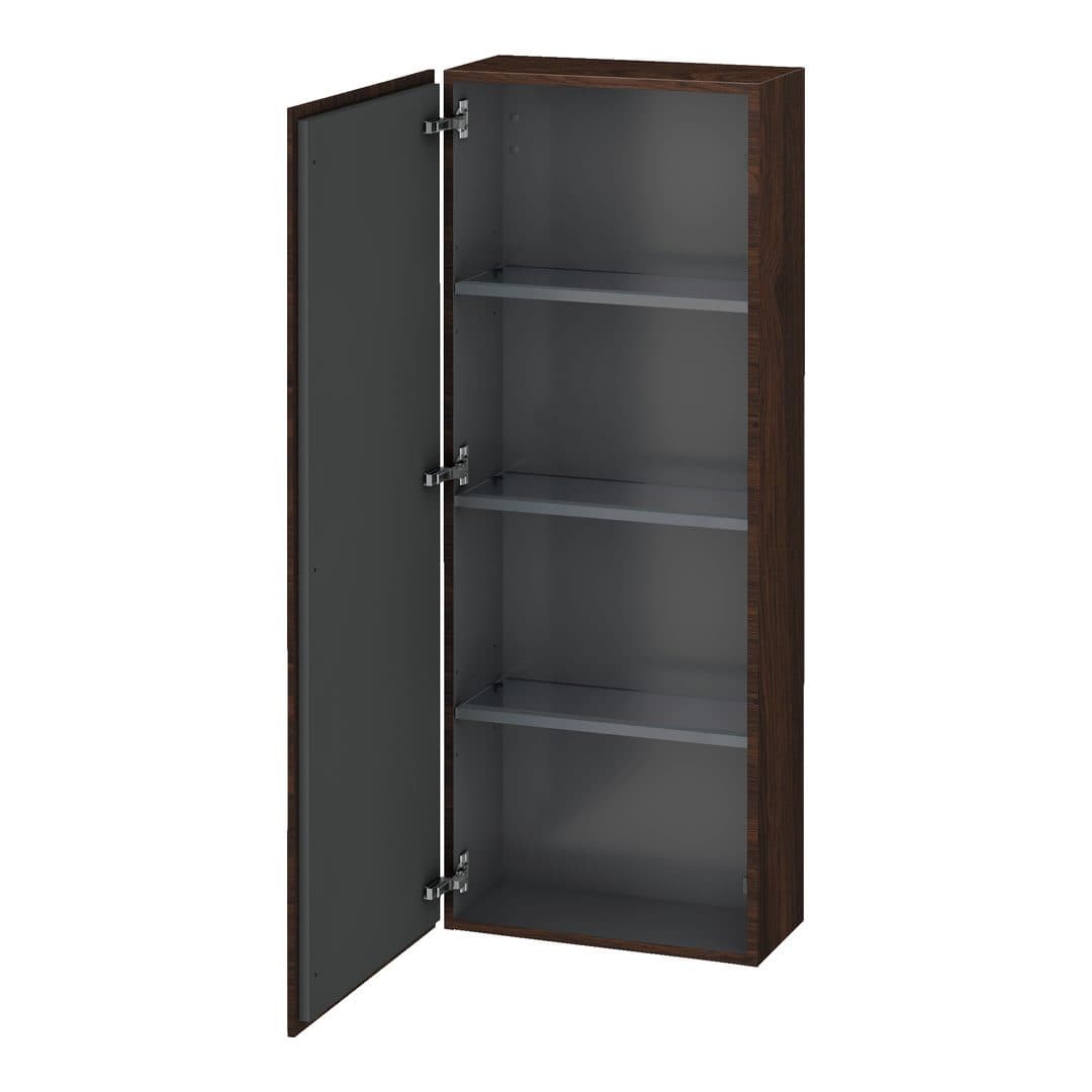 Duravit L-Cube – Κολόνα Μπάνιου – 500 mm, μεσαία, 1 πόρτα, αριστερή, 500 x 243 x 1320 mm – Brushed walnut Matt, Real wood veneer (LC1169L6969)