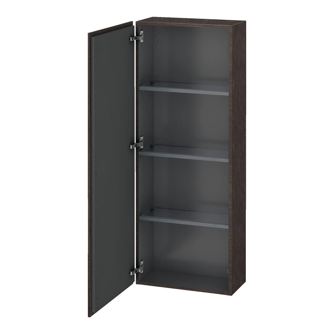 Duravit L-Cube – Κολόνα Μπάνιου – 500 mm, μεσαία, 1 πόρτα, αριστερή, 500 x 243 x 1320 mm – Brushed dark oak Matt, Real wood veneer (LC1169L7272)