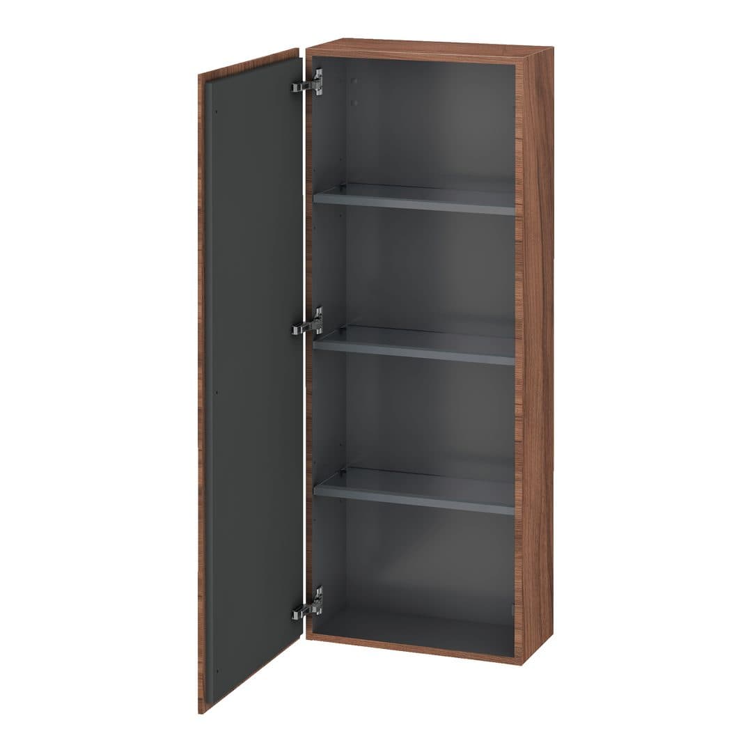 Duravit L-Cube – Κολόνα Μπάνιου – 500 mm, μεσαία, 1 πόρτα, αριστερή, 500 x 243 x 1320 mm – Walnut Matt, Decor (LC1169L7979)