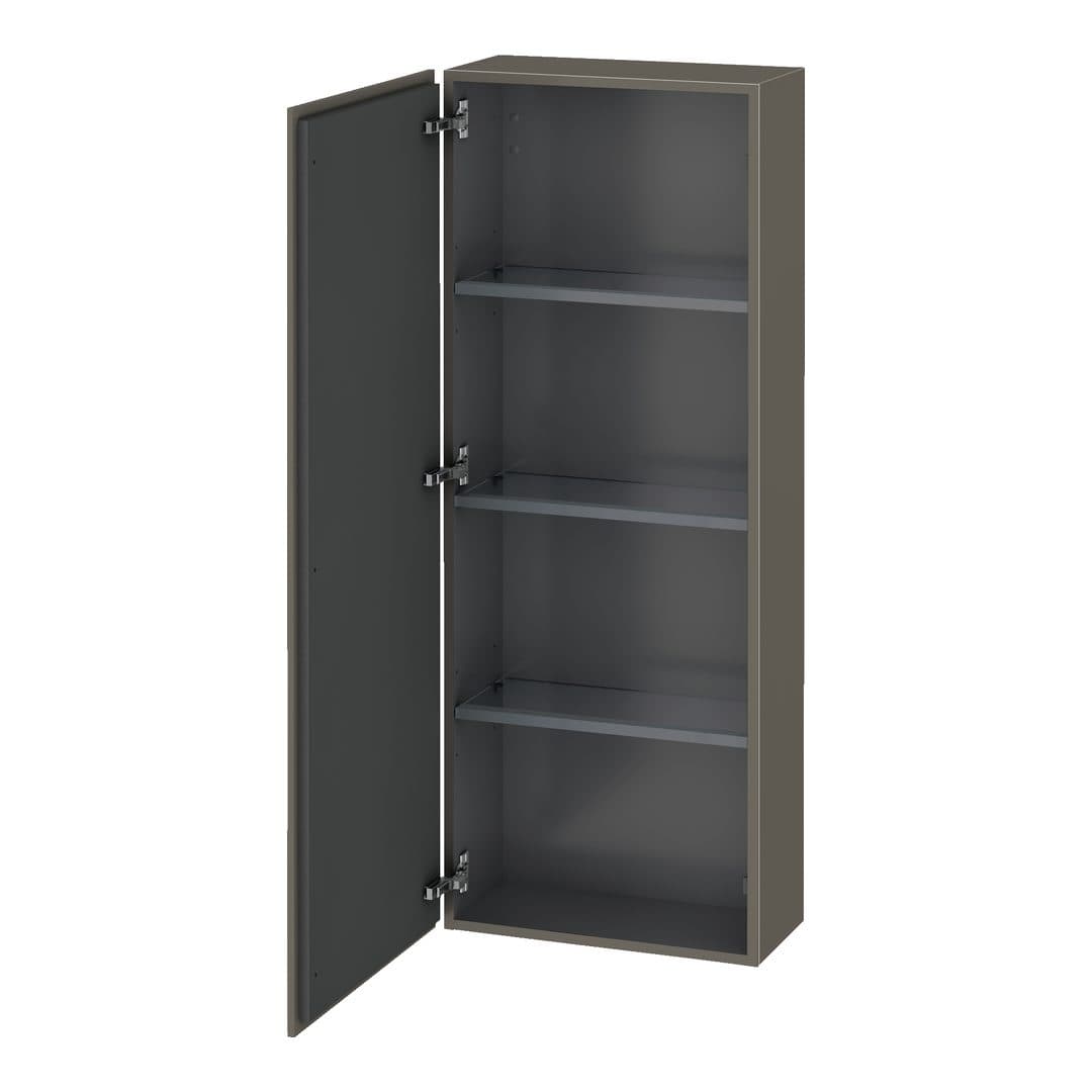 Duravit L-Cube – Κολόνα Μπάνιου – 500 mm, μεσαία, 1 πόρτα, αριστερή, 500 x 243 x 1320 mm – Flannel Grey Satin Matt, Lacquer (LC1169L9090)