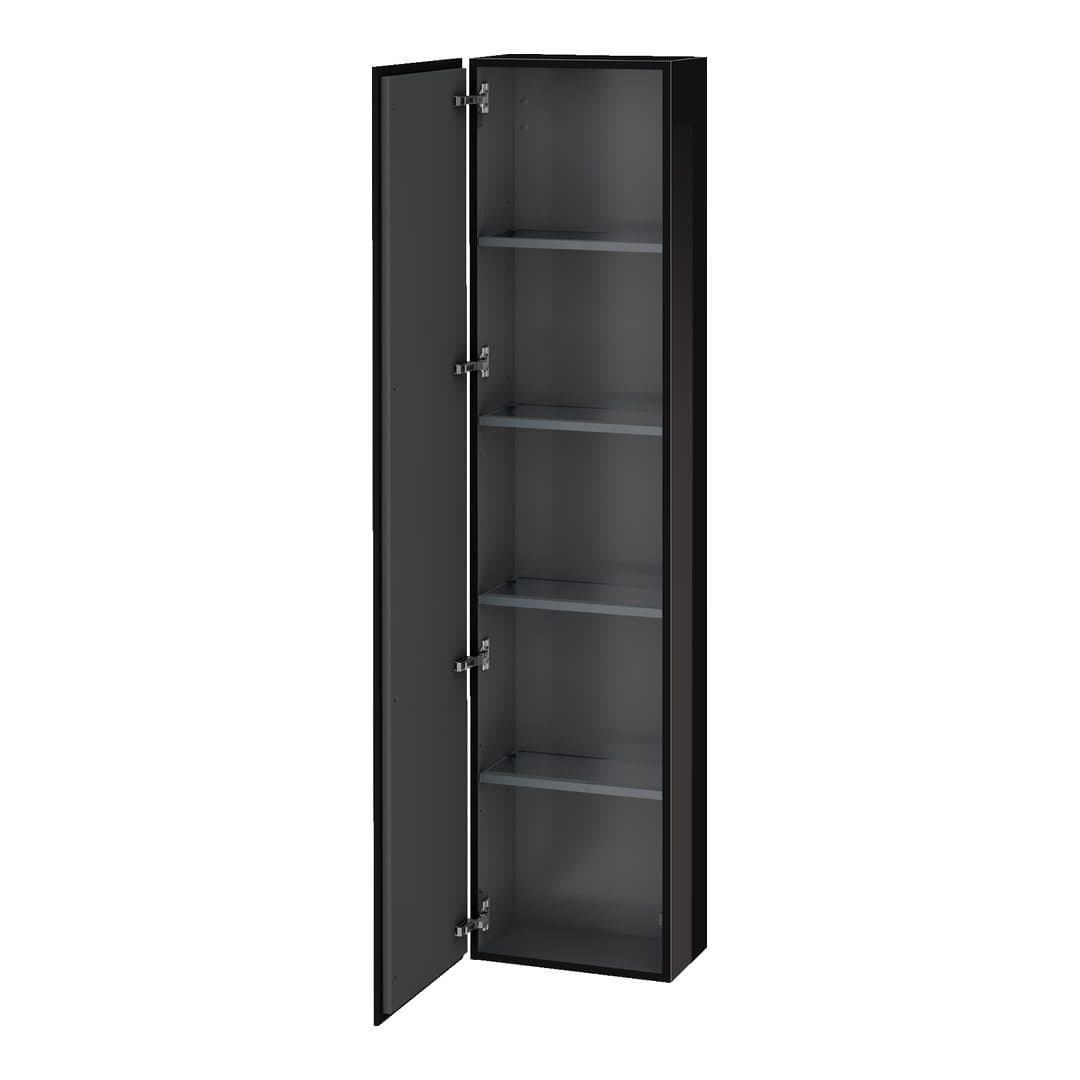 Duravit L-Cube – Κολόνα Μπάνιου – 400 mm, 1 πόρτα, αριστερή, 400 x 243 x 1760 mm – Black High Gloss, Lacquer (LC1170L4040)