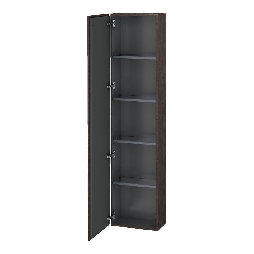 Duravit L-Cube – Κολόνα Μπάνιου – 400 mm, 1 πόρτα, αριστερή, 400 x 243 x 1760 mm – Brushed dark oak Matt, Real wood veneer (LC1170L7272)