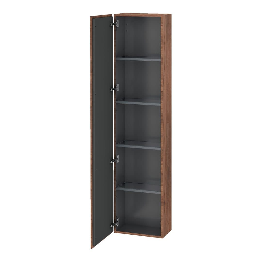 Duravit L-Cube – Κολόνα Μπάνιου – 400 mm, 1 πόρτα, αριστερή, 400 x 243 x 1760 mm – Walnut Matt, Decor (LC1170L7979)
