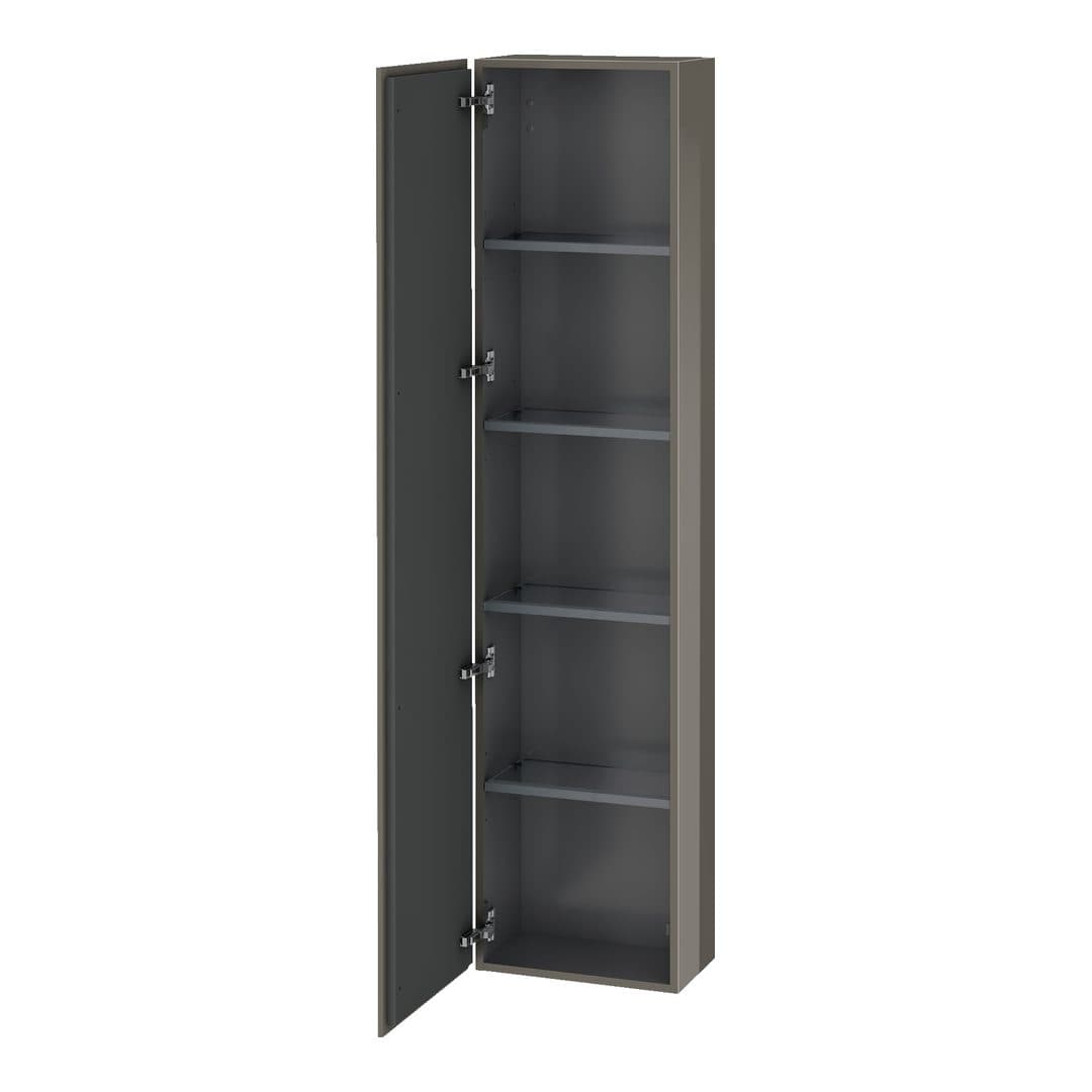 Duravit L-Cube – Κολόνα Μπάνιου – 400 mm, 1 πόρτα, αριστερή, 400 x 243 x 1760 mm – Flannel Grey High Gloss, Lacquer (LC1170L8989)