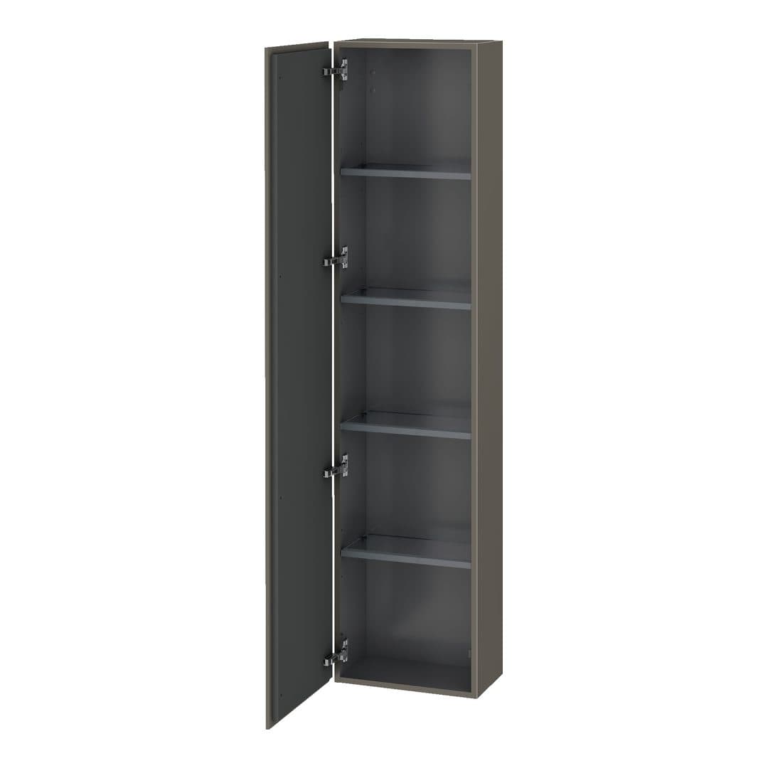 Duravit L-Cube – Κολόνα Μπάνιου – 400 mm, 1 πόρτα, αριστερή, 400 x 243 x 1760 mm – Flannel Grey Satin Matt, Lacquer (LC1170L9090)