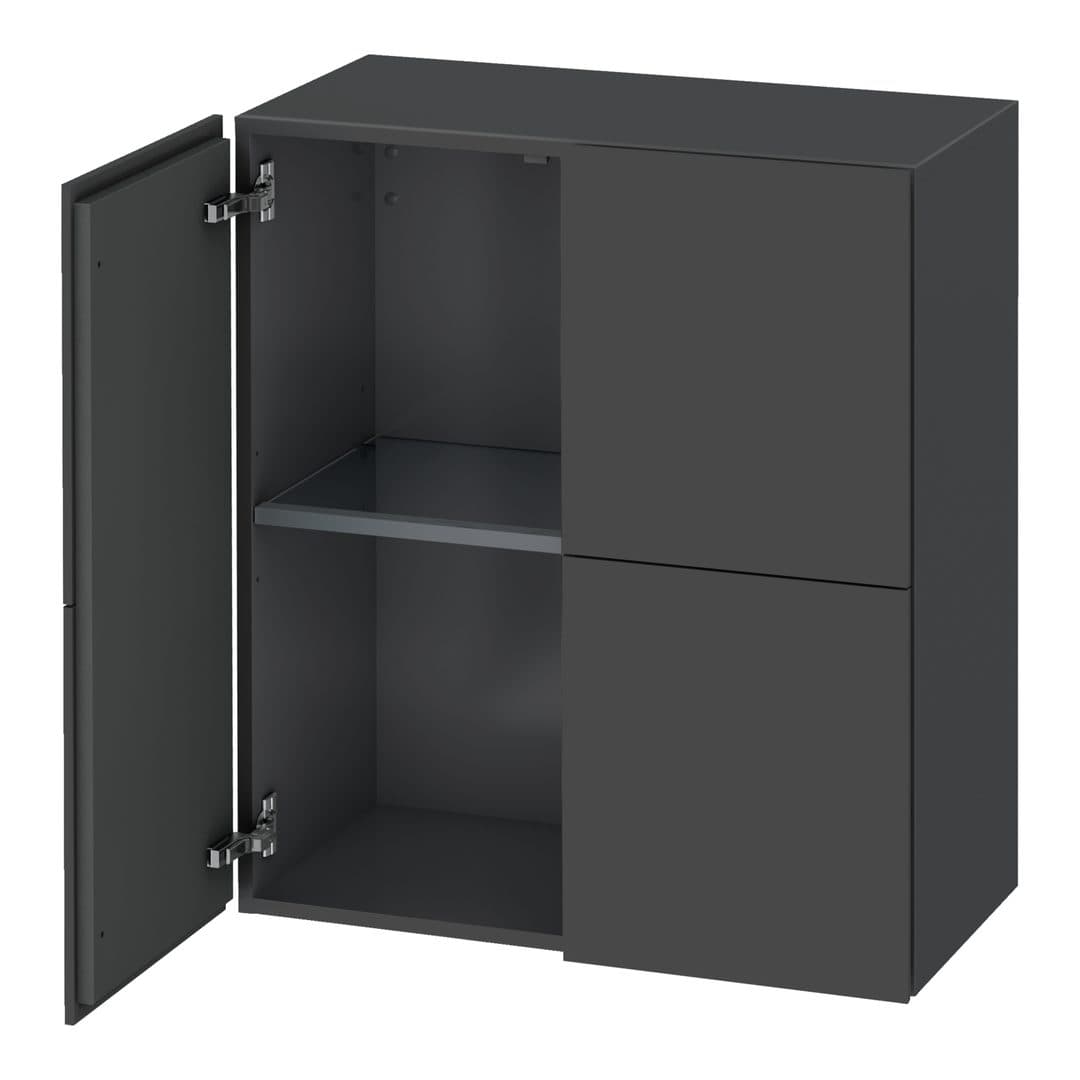 Duravit L-Cube – Κολόνα Μπάνιου – 700 mm, μεσαία, 2 πόρτες, 700 x 363 x 800 mm – Graphite Matt, Decor (LC117704949)