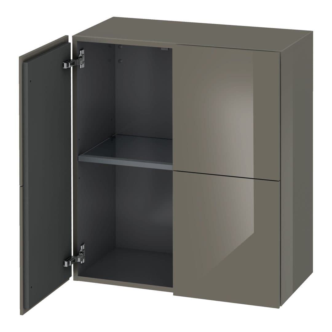 Duravit L-Cube – Κολόνα Μπάνιου – 700 mm, μεσαία, 2 πόρτες, 700 x 363 x 800 mm – Flannel Grey High Gloss, Lacquer (LC117708989)