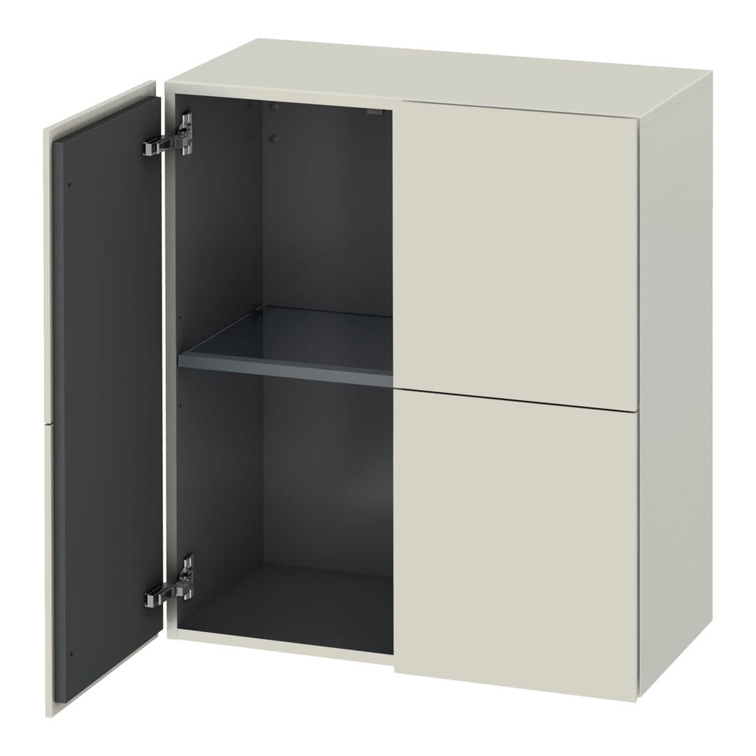 Duravit L-Cube – Κολόνα Μπάνιου – 700 mm, μεσαία, 2 πόρτες, 700 x 363 x 800 mm – Taupe Matt, Decor (LC117709191)