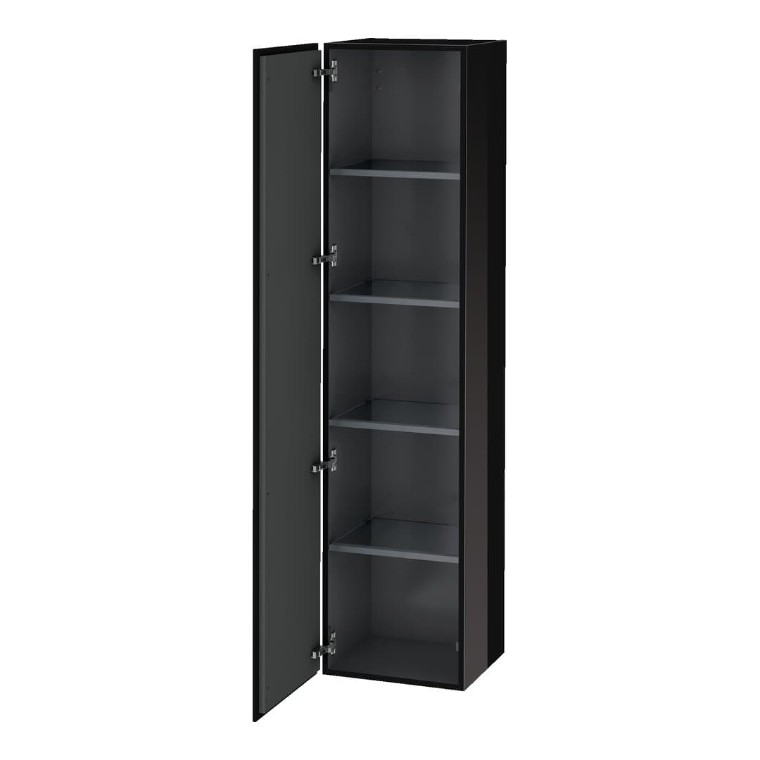 Duravit L-Cube – Κολόνα Μπάνιου – 400 mm, 1 πόρτα, αριστερή, 400 x 363 x 1760 mm – Black High Gloss, Lacquer (LC1180L4040)