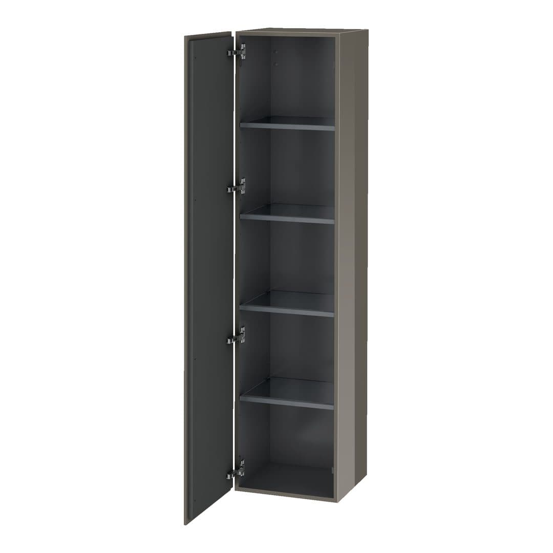 Duravit L-Cube – Κολόνα Μπάνιου – 400 mm, 1 πόρτα, αριστερή, 400 x 363 x 1760 mm – Flannel Grey High Gloss, Lacquer (LC1180L8989)