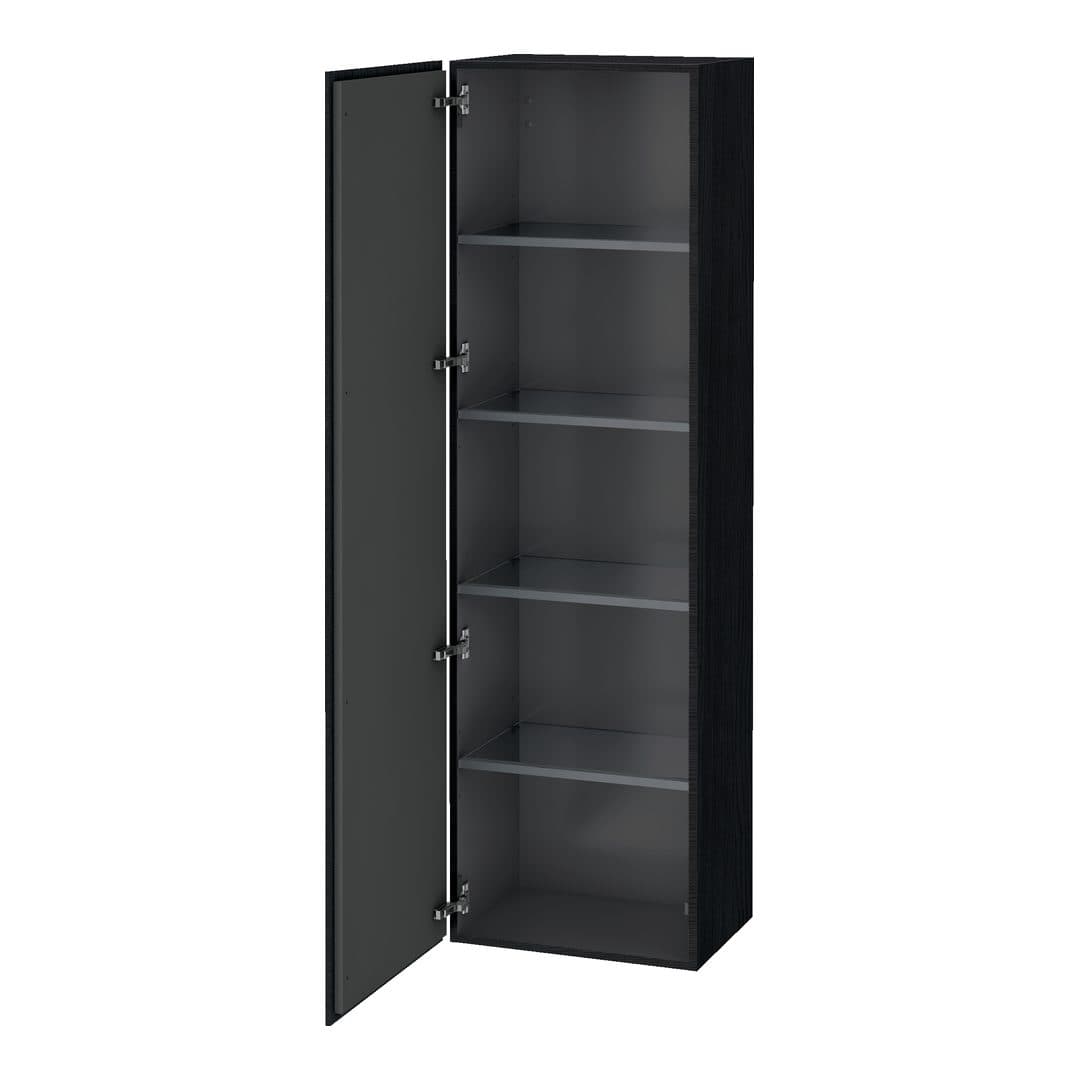 Duravit L-Cube – Κολόνα Μπάνιου – 500 mm, 1 πόρτα, αριστερή – Black oak Matt, Decor (LC1181L1616)