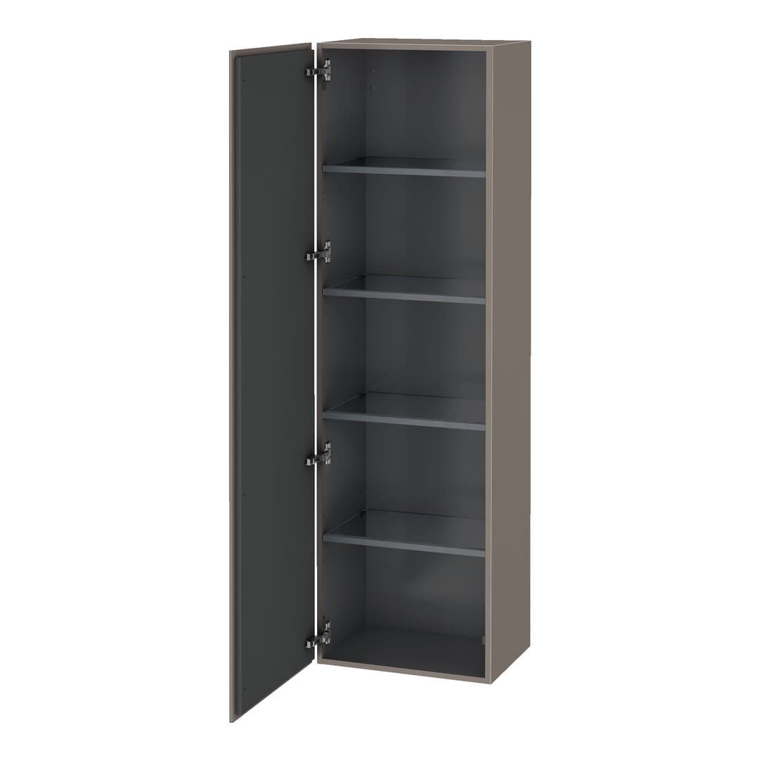 Duravit L-Cube – Κολόνα Μπάνιου – 500 mm, 1 πόρτα, αριστερή, 500 x 363 x 1760 mm – Basalte Matt, Decor (LC1181L4343)