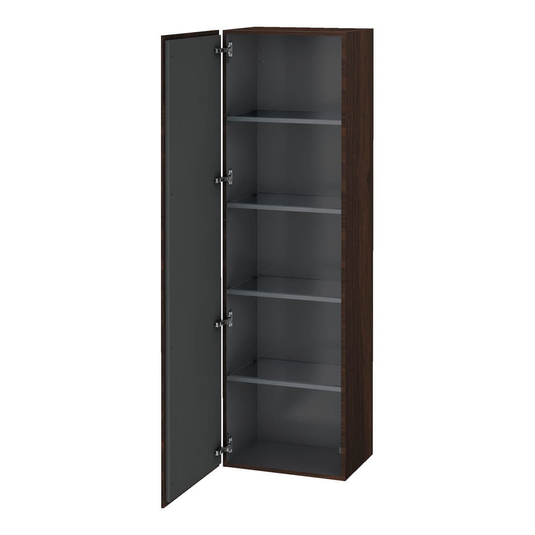 Duravit L-Cube – Κολόνα Μπάνιου – 500 mm, 1 πόρτα, αριστερή, 500 x 363 x 1760 mm – Brushed walnut Matt, Real wood veneer (LC1181L6969)