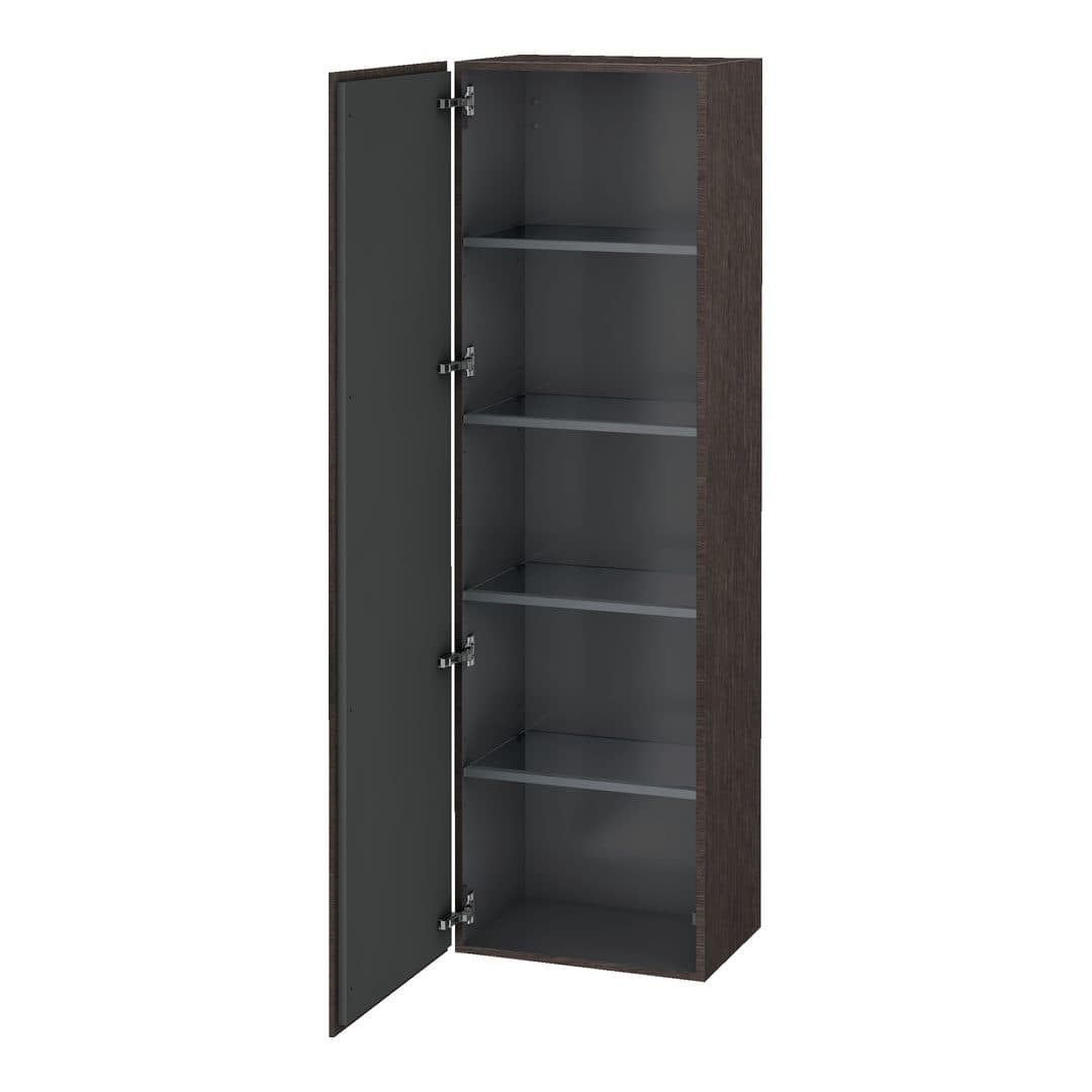 Duravit L-Cube – Κολόνα Μπάνιου – 500 mm, 1 πόρτα, αριστερή, 500 x 363 x 1760 mm – Brushed dark oak Matt, Real wood veneer (LC1181L7272)