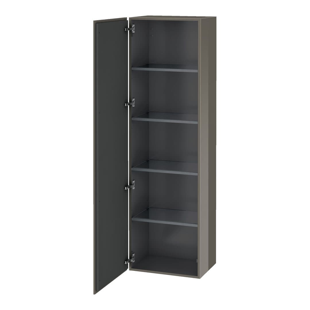 Duravit L-Cube – Κολόνα Μπάνιου – 500 mm, 1 πόρτα, αριστερή, 500 x 363 x 1760 mm – Flannel Grey High Gloss, Lacquer (LC1181L8989)